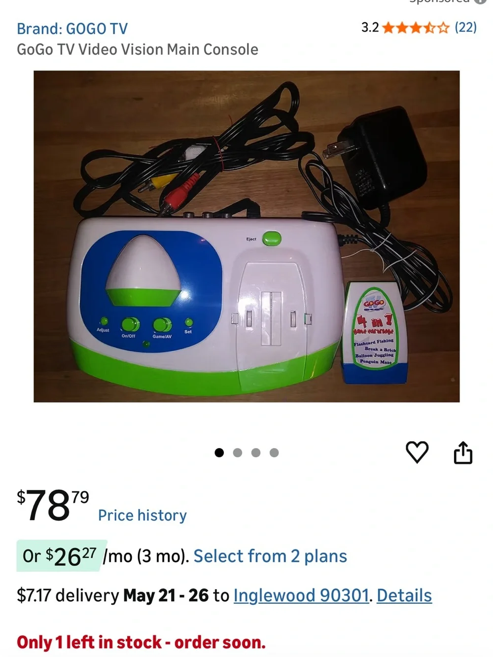 GOGO Green & White TV Motion Video Game Console